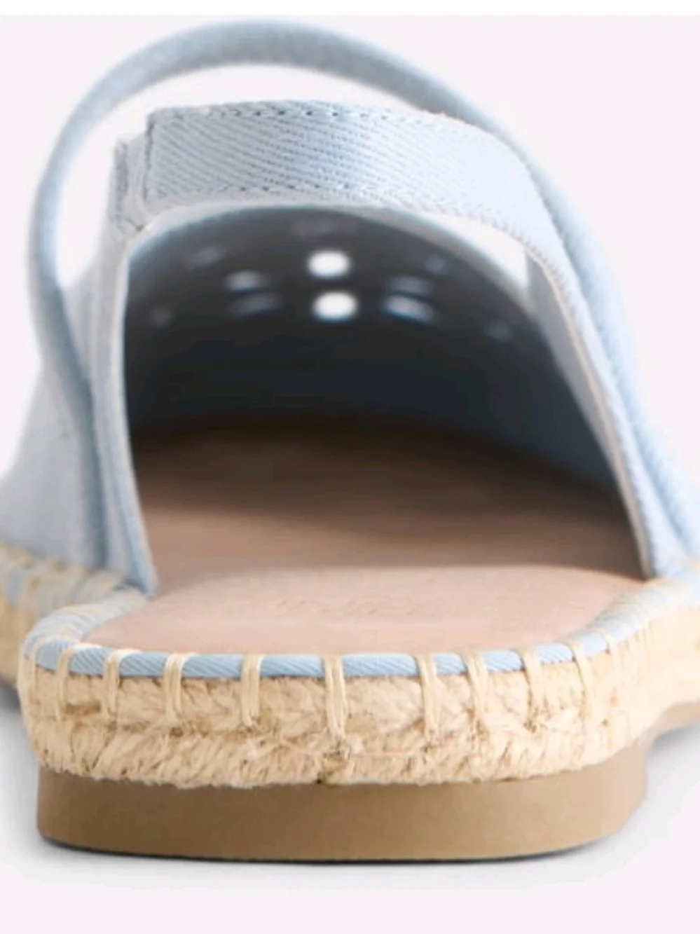 NWT Time and Tru Women Blue Eyelet Espadrille Slingback Flat Shoes Size 6 6.5 8.